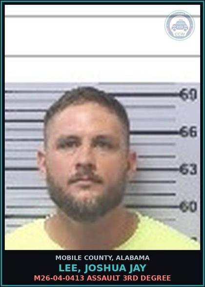 CCW arrest card for LEE, JOSHUA JAY in Mobile County: M26-04-0413 ASSAULT 3RD DEGREE