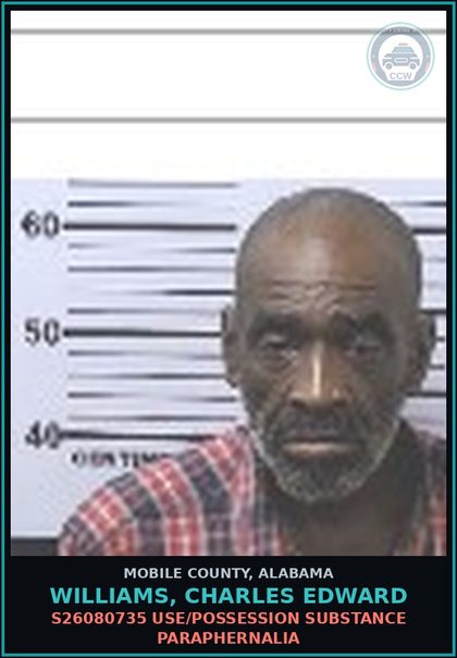 CCW arrest card for WILLIAMS, CHARLES EDWARD in Mobile County: MC25-0286 FAIL TO APPEAR