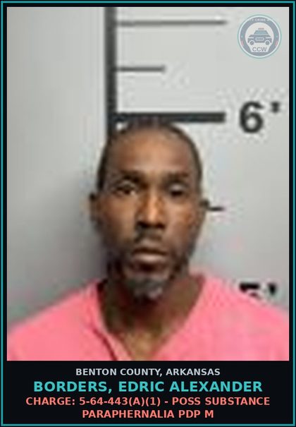 CCW arrest card for Borders, Edric Alexander in Benton County: HOLD for In-State Other