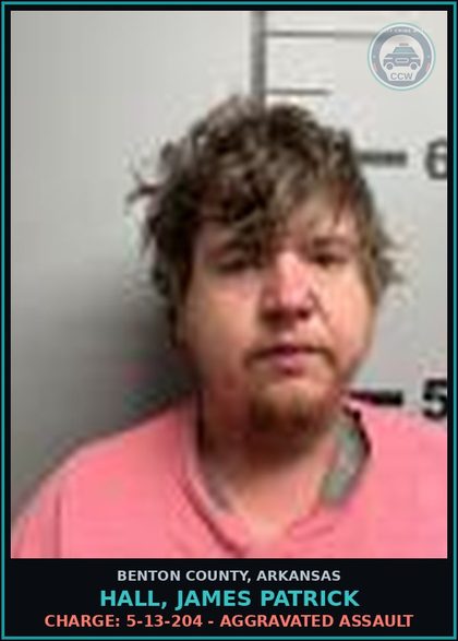 CCW arrest card for Hall, James Patrick in Benton County: Warrant Charge: Arrest warrant WR-26-3850 issued by BENTON CO, AR (5-13-203 - BATTERY - 3RD DEGREE)