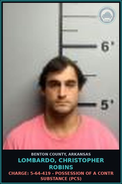 CCW arrest card for Lombardo, Christopher Robins in Benton County: Charge: 5-54-125 - FLEEING