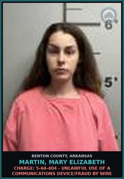 CCW arrest card for Martin, Mary Elizabeth in Benton County: HOLD for Department of Community Corrections