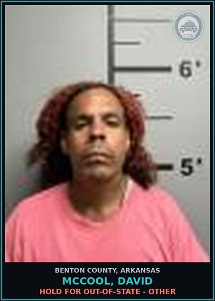 CCW arrest card for Mccool, David in Benton County: HOLD for Out-of-State - Other