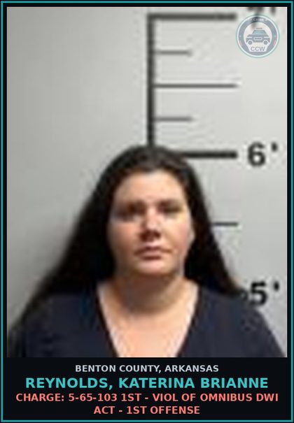 CCW arrest card for Reynolds, Katerina Brianne in Benton County: Charge: 27-51-104 - CARELESS AND PROHIBITED DRIVING