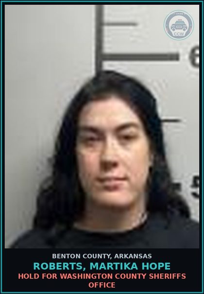 CCW arrest card for Roberts, Martika Hope in Benton County: HOLD for Washington County Sheriffs Office