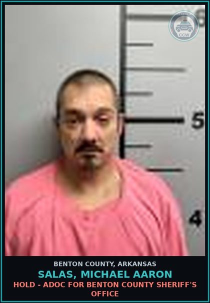 CCW arrest card for Salas, Michael Aaron in Benton County: HOLD - ADOC for Benton County Sheriff's Office