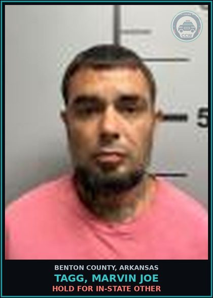 CCW arrest card for Tagg, Marvin Joe in Benton County: HOLD for In-State Other