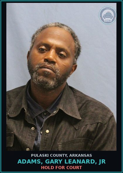 CCW arrest card for ADAMS, GARY LEANARD, JR in Pulaski County: HOLD FOR COURT