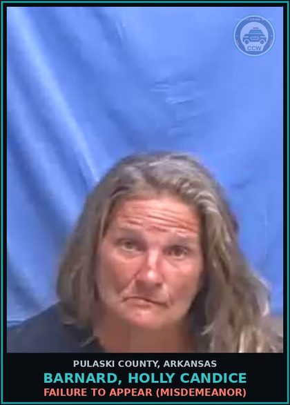 CCW arrest card for BARNARD, HOLLY CANDICE in Pulaski County: FAILURE TO APPEAR (MISDEMEANOR)