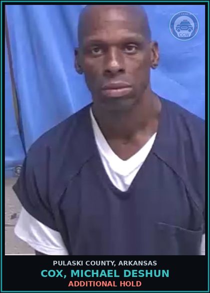CCW arrest card for COX, MICHAEL DESHUN in Pulaski County: ADDITIONAL HOLD