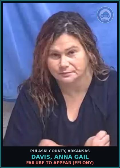 CCW arrest card for DAVIS, ANNA GAIL in Pulaski County: FAILURE TO APPEAR (FELONY)
