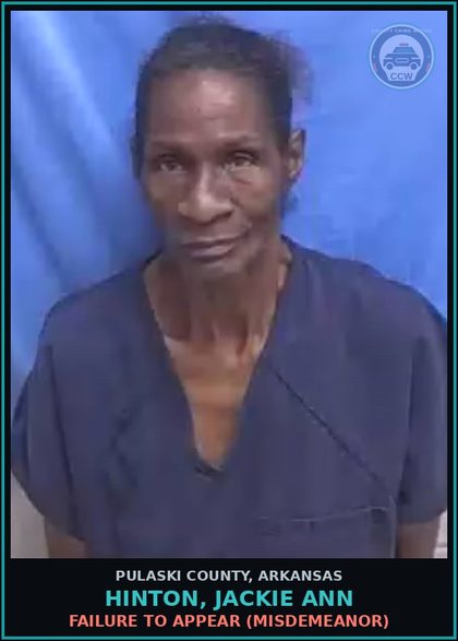 CCW arrest card for HINTON, JACKIE ANN in Pulaski County: DOMESTIC BATTERING - 3RD DEG(MA)
