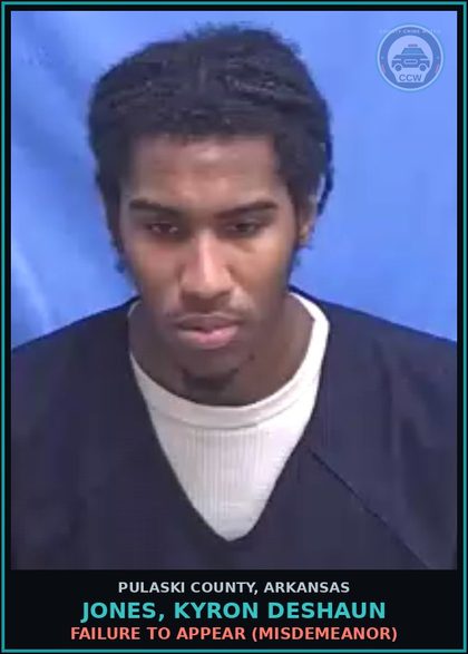 CCW arrest card for JONES, KYRON DESHAUN in Pulaski County: ADDITIONAL HOLD