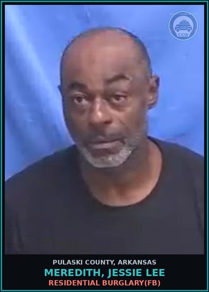 CCW arrest card for MEREDITH, JESSIE LEE in Pulaski County: THEFT BY RECEIVING LE $1,000(MA)