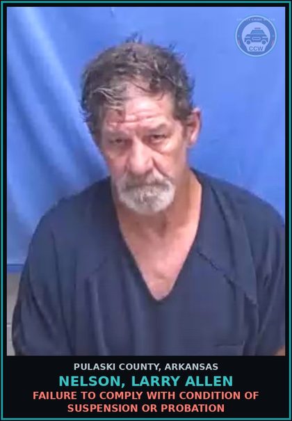 CCW arrest card for NELSON, LARRY ALLEN in Pulaski County: FAILURE TO COMPLY WITH CONDITION OF SUSPENSION OR PROBATION