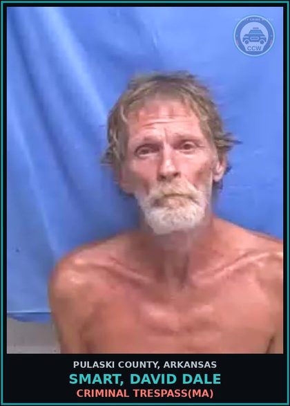 CCW arrest card for SMART, DAVID DALE in Pulaski County: CRIMINAL TRESPASS(MA)