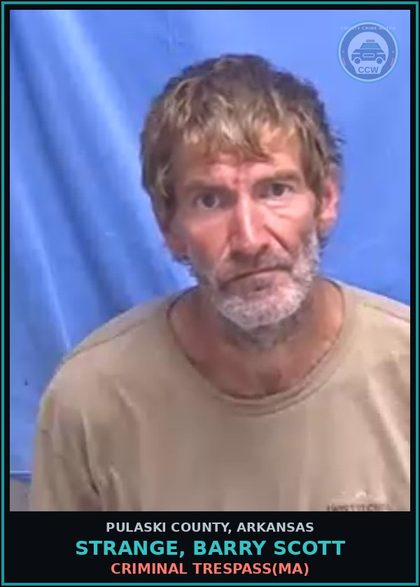 CCW arrest card for STRANGE, BARRY SCOTT in Pulaski County: CRIMINAL TRESPASS(MA)
