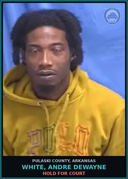 CCW arrest card for WHITE, ANDRE DEWAYNE in Pulaski County: HOLD FOR COURT