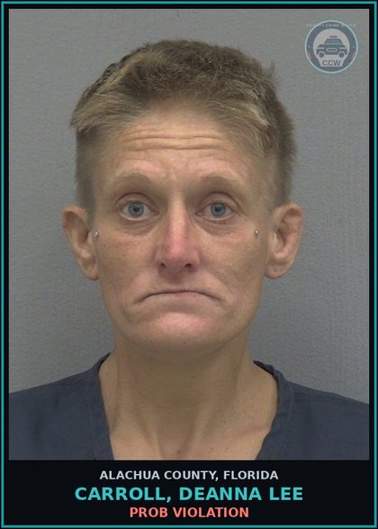 CCW arrest card for CARROLL, DEANNA LEE in Alachua County: PROB VIOLATION