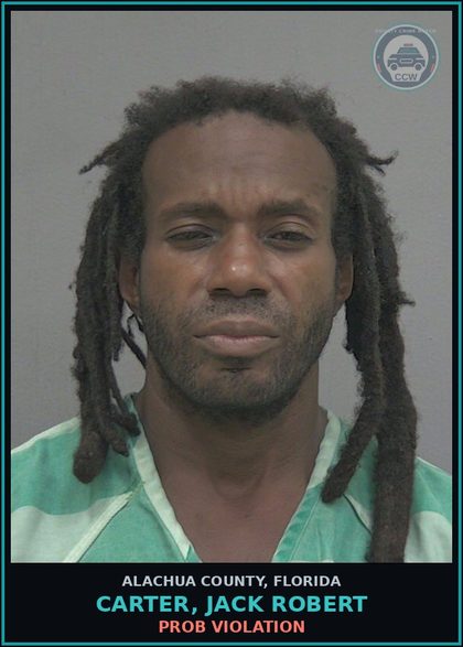 CCW arrest card for CARTER, JACK ROBERT in Alachua County: PROB VIOLATION