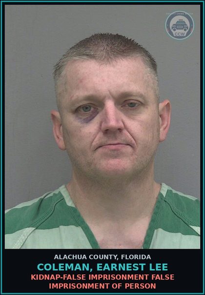 CCW arrest card for COLEMAN, EARNEST LEE in Alachua County: BATTERY ON PERSON 65 YEARS OF AGE OR OLDER