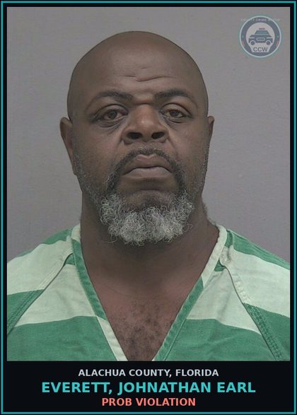 CCW arrest card for EVERETT, JOHNATHAN EARL in Alachua County: PROB VIOLATION