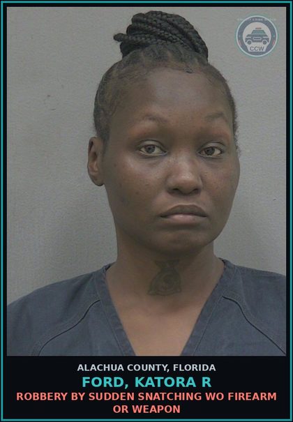 CCW arrest card for FORD, KATORA R in Alachua County: FAILURE TO APPEAR WRITTEN PROMISE TO APPEAR