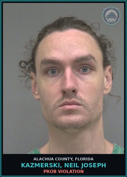 CCW arrest card for KAZMERSKI, NEIL JOSEPH in Alachua County: PROB VIOLATION