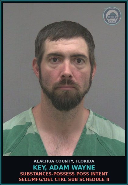 CCW arrest card for KEY, ADAM WAYNE in Alachua County: s3x OFFENDER VIOLATION FAIL TO REGISTER AS REQUIRED