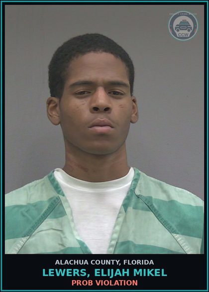 CCW arrest card for LEWERS, ELIJAH MIKEL in Alachua County: PROB VIOLATION