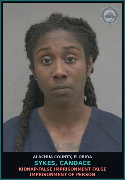 CCW arrest card for SYKES, CANDACE in Alachua County: KIDNAP-FALSE IMPRISONMENT FALSE IMPRISONMENT OF PERSON
