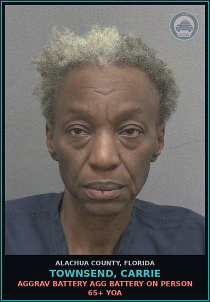 CCW arrest card for TOWNSEND, CARRIE in Alachua County: BATTERY TOUCH OR STRIKE