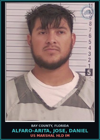 CCW arrest card for ALFARO-ARITA, JOSE, DANIEL in Bay County: US MARSHAL HLD IM