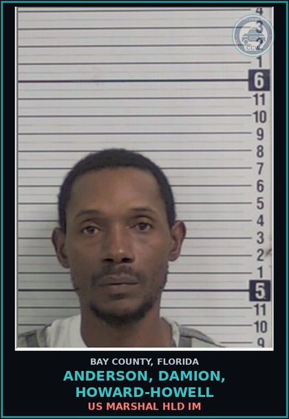 CCW arrest card for ANDERSON, DAMION, HOWARD-HOWELL in Bay County: US MARSHAL HLD IM