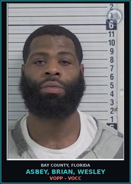 CCW arrest card for ASBEY, BRIAN, WESLEY in Bay County: VOPP - VOCC
