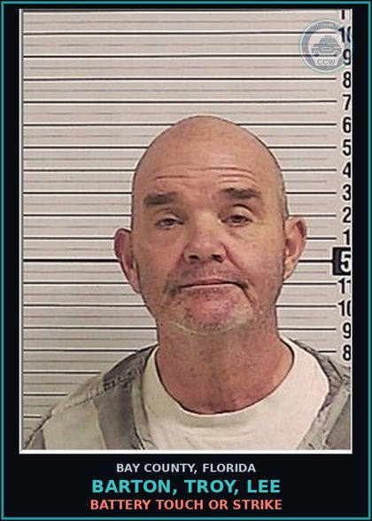 CCW arrest card for BARTON, TROY, LEE in Bay County: BATTERY TOUCH OR STRIKE