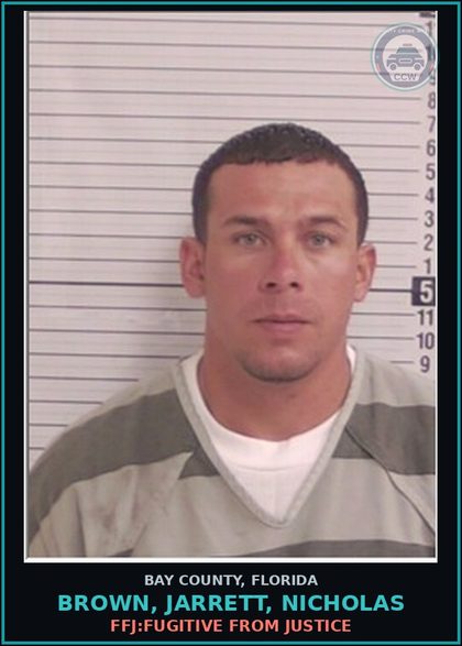 CCW arrest card for BROWN, JARRETT, NICHOLAS in Bay County: FFJ:FUGITIVE FROM JUSTICE