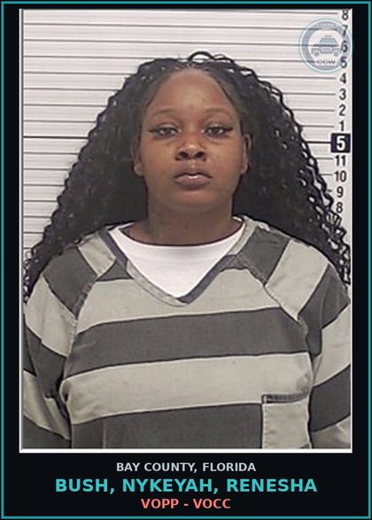 CCW arrest card for BUSH, NYKEYAH, RENESHA in Bay County: VOPP - VOCC