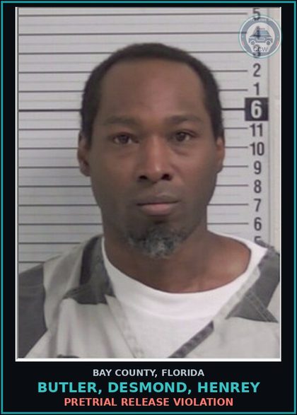 CCW arrest card for BUTLER, DESMOND, HENREY in Bay County: PRETRIAL RELEASE VIOLATION