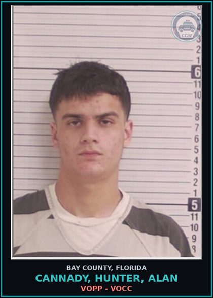 CCW arrest card for CANNADY, HUNTER, ALAN in Bay County: VOPP - VOCC