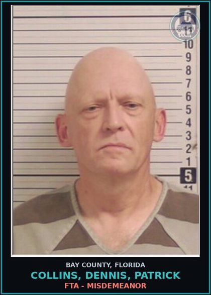 CCW arrest card for COLLINS, DENNIS, PATRICK in Bay County: FTA - MISDEMEANOR