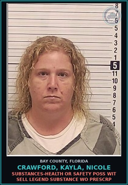 CCW arrest card for CRAWFORD, KAYLA, NICOLE in Bay County: COCAINE-TRAFFIC 28 GRAMS LESS THAN 150 KG COCAINE OR MIXTURE