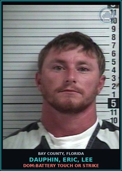 CCW arrest card for DAUPHIN, ERIC, LEE in Bay County: DOM:BATTERY TOUCH OR STRIKE