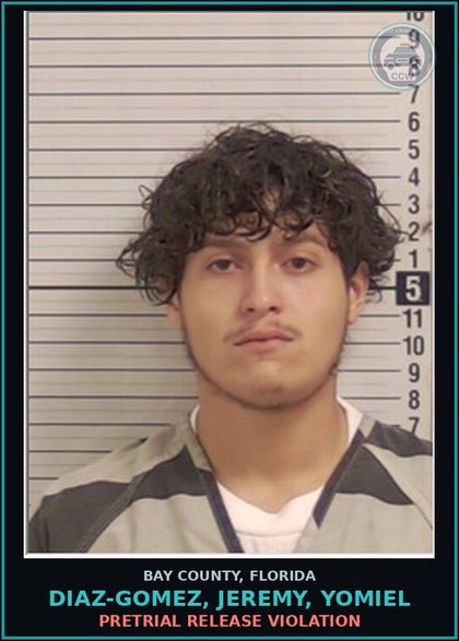 CCW arrest card for DIAZ-GOMEZ, JEREMY, YOMIEL in Bay County: PRETRIAL RELEASE VIOLATION
