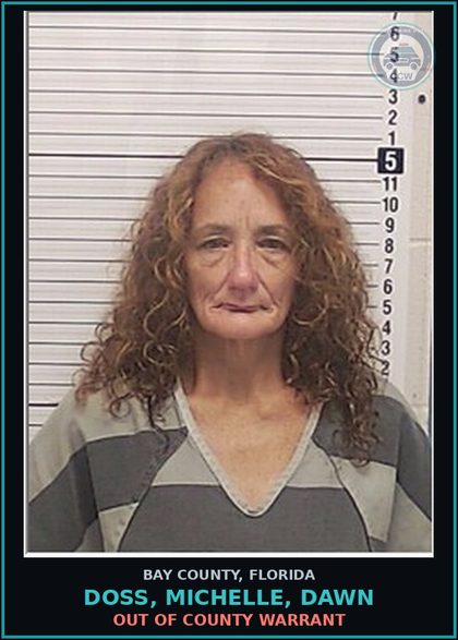 CCW arrest card for DOSS, MICHELLE, DAWN in Bay County: OUT OF COUNTY WARRANT