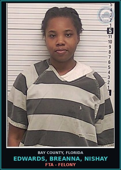CCW arrest card for EDWARDS, BREANNA, NISHAY in Bay County: FTA - FELONY