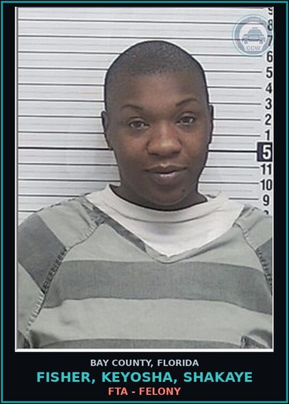 CCW arrest card for FISHER, KEYOSHA, SHAKAYE in Bay County: FTA - FELONY
