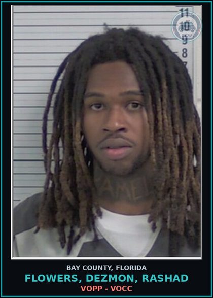 CCW arrest card for FLOWERS, DEZMON, RASHAD in Bay County: VOPP - VOCC