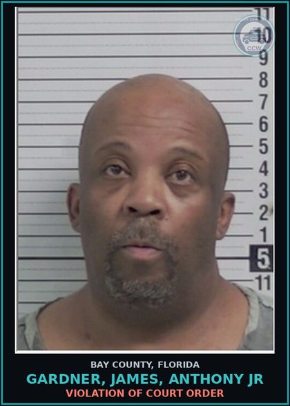 CCW arrest card for GARDNER, JAMES, ANTHONY JR in Bay County: VIOLATION OF COURT ORDER