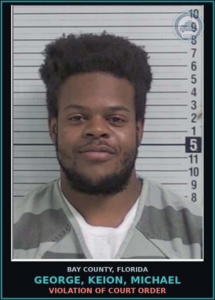 CCW arrest card for GEORGE, KEION, MICHAEL in Bay County: VIOLATION OF COURT ORDER